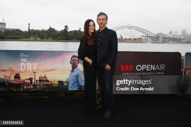 Rebecca Gleeson and Eric Bana attend the Sydney premiere of The Dry on December 15, 2020 in Sydney, Australia.