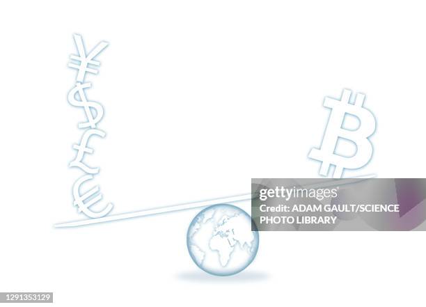 scales with currency symbols, illustration - equality icons stock illustrations