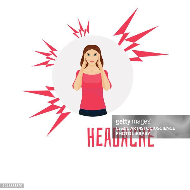 headache, conceptual illustration - distraught stock illustrations
