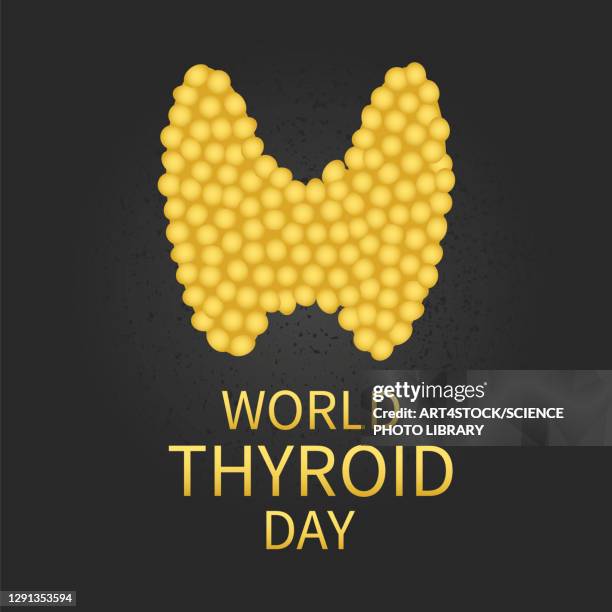 illustrazioni stock, clip art, cartoni animati e icone di tendenza di world thyroid day, illustration - diencephalon