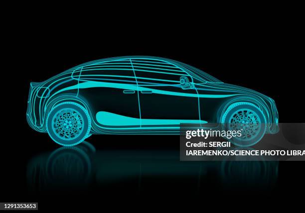 digital model of a car, illustration - car xray stock-grafiken, -clipart, -cartoons und -symbole