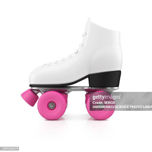 roller skate, illustration - pink shoe stock illustrations