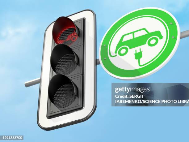 ban on diesel and petrol cars, conceptual image - grüne ampel stock-grafiken, -clipart, -cartoons und -symbole