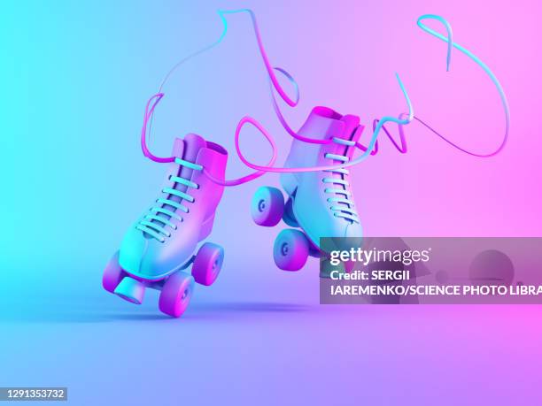 roller skates, illustration - eislauf oder rollschuhlauf stock-grafiken, -clipart, -cartoons und -symbole