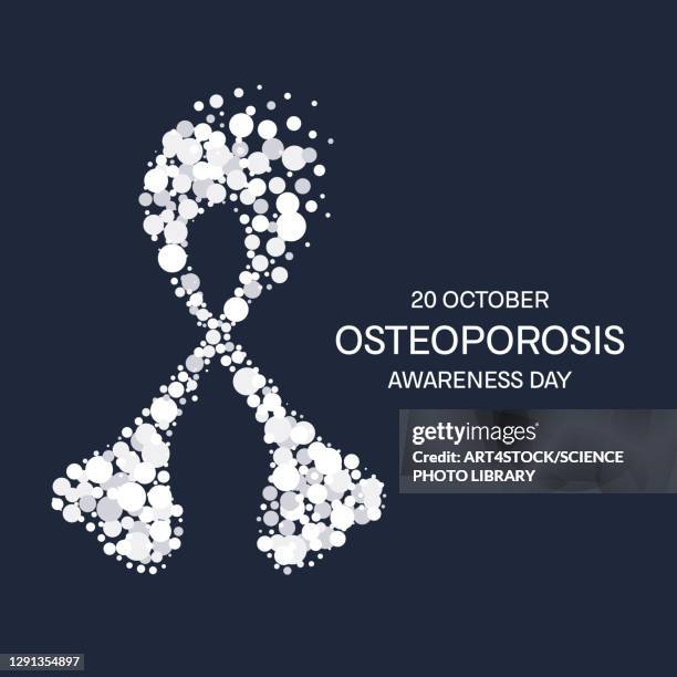 ilustrações, clipart, desenhos animados e ícones de osteoporosis awareness, conceptual illustration - osteoporose