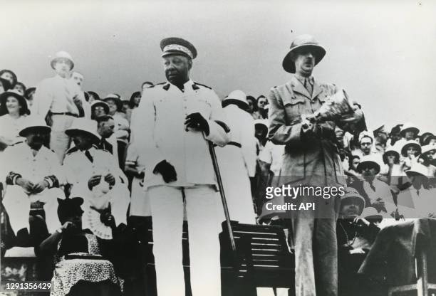 Le Général de Gaulle avec Félix Eboué, février 1944, Brazzaville