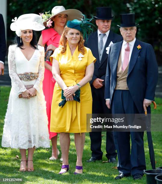 Maria Laura Salinas , Sarah Ferguson, Duchess of York, Johan Eliasch and Prince Andrew, Duke of York attend day four of Royal Ascot at Ascot...