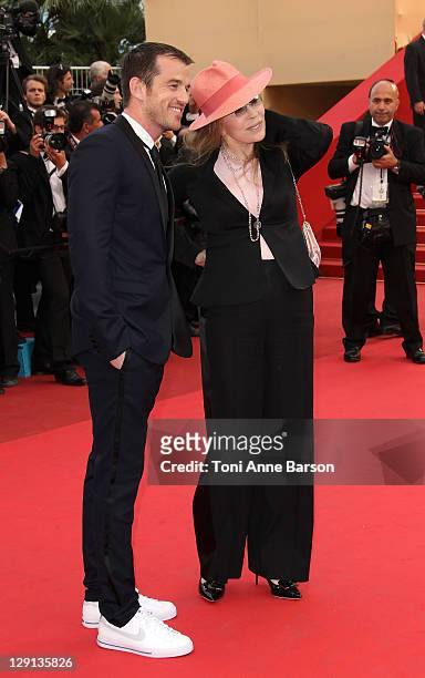 Liam O'Neill and Faye Dunaway attend "The Beaver" Premiere during the 64th Cannes Film Festival at the Palais des Festivals on May 17, 2011 in...