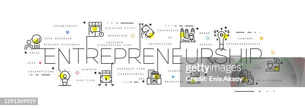 modern flat design concept of entrepreneurship - word cloud stock illustrations