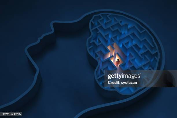 seeking solutions in the human brain - neuro imagens e fotografias de stock