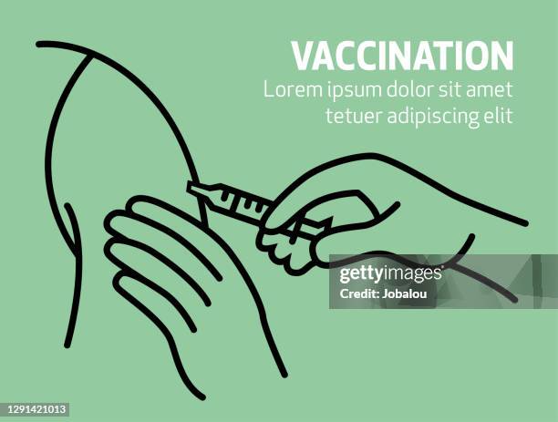 vaccination medical global fight single line design - flu stock illustrations