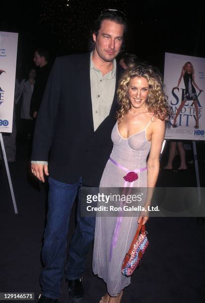 Actor John Corbett and actress Sarah Jessica Parker attend the Screening of the Season Three Premiere of "Sex and the City" on Jue 1, 2000 at the DGA...