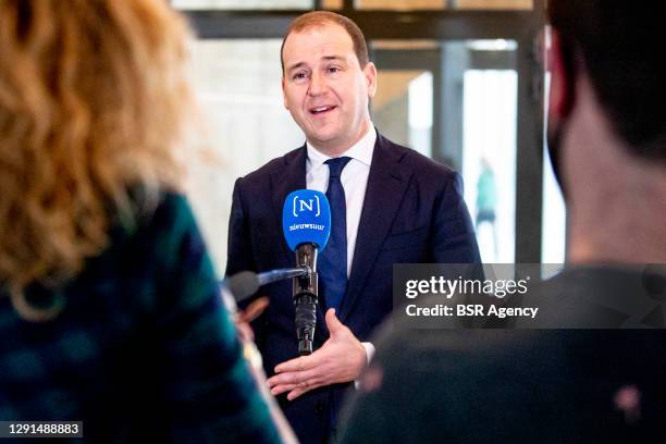 Leader Lodewijk Asscher seen before the plenary coronavirus debate in the Tweede Kamer parliament on December 15, 2020 in The Hague, Netherlands.