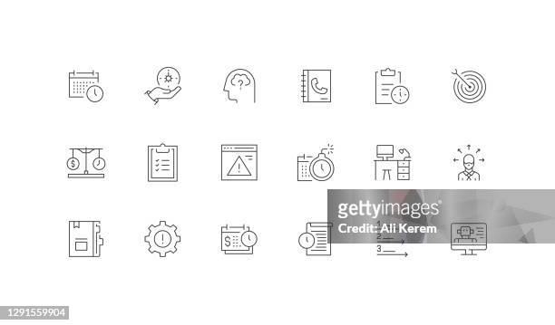 time management, appointment, anticipation, address book, daily planning icons - anticipation stock illustrations