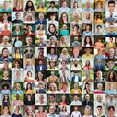 100 Unique Faces Collage