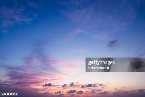 full frame shot of sky at sunset - cumulus cloud stock pictures, royalty-free photos & images