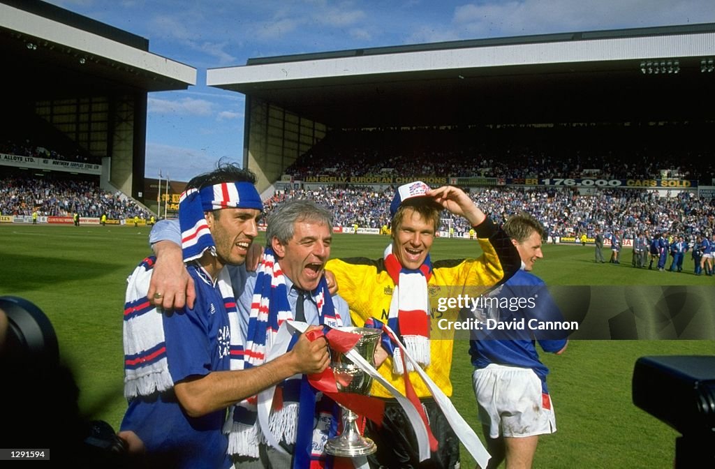 Mark Hately, Walter Smith and Chris Woods of Rangers