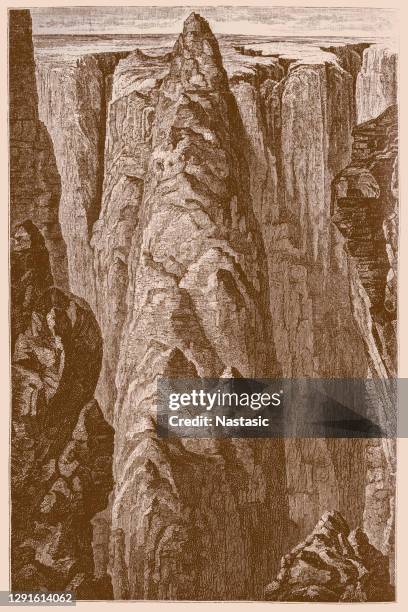 side pillar of the grand canyon of rio colorado in north america - rio grand valley stock illustrations