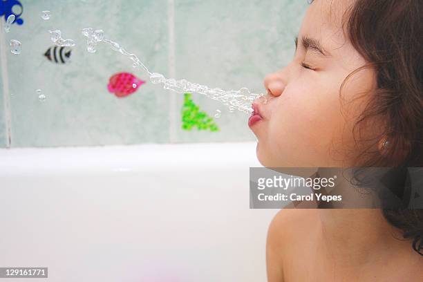playing with water - no clothes girls stock pictures, royalty-free photos & images