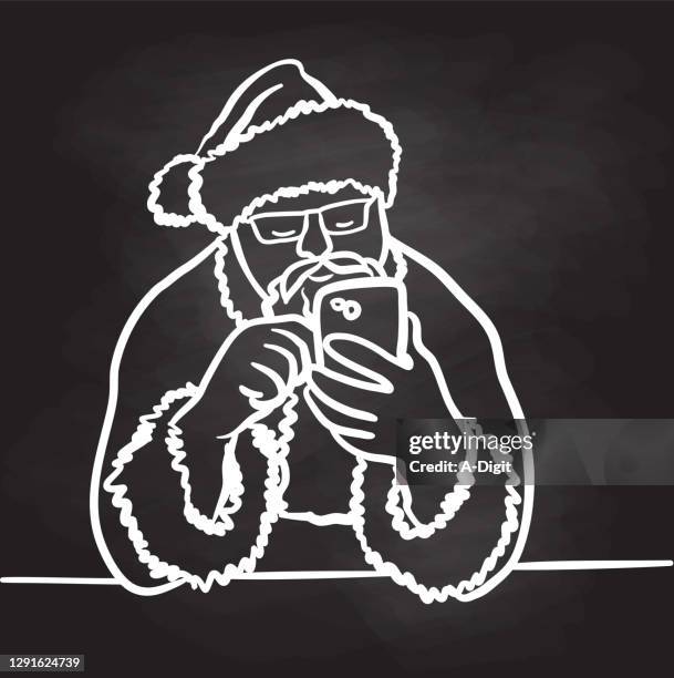 santaonhisphone - old man reading stock illustrations