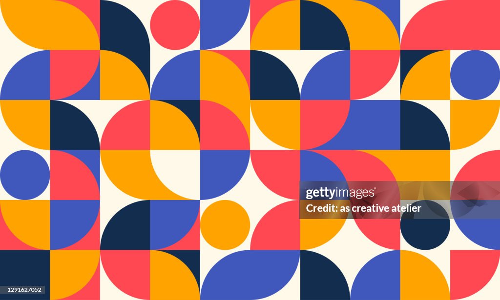 Abstrakte geometrische Muster Kunstwerk. Retro-Farben und weißer Hintergrund.