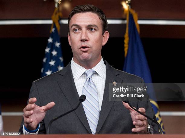 Rep. Duncan Hunter, R-Calif., participates in a news conference with House Armed Services Committee Republicans about their formal recommendations on...