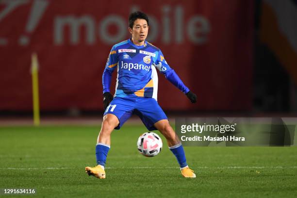 Keiji Tamada of V-Varen Nagasaki in action during the J.League Meiji Yasuda J2 match between V-Varen Nagasaki and Ventforet Kofu at Transcosmos...