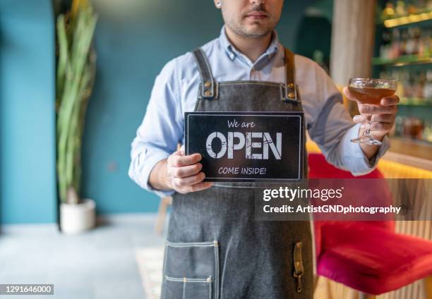 its time to open after lockdown. - restaurants open during lockdown stock pictures, royalty-free photos & images