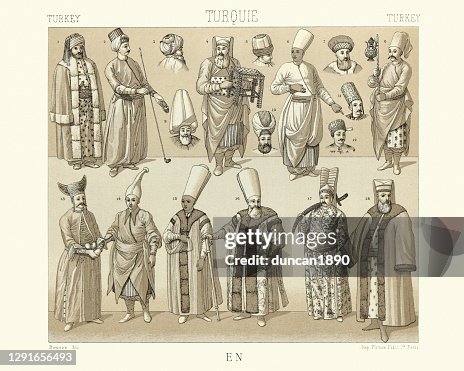 Turkish Ruler Garbs Costumes Of High Ranking Turkish Ottoman Dignitaries History Of Fashion ...