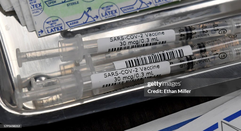 Las Vegas Health Care Workers Receive COVID-19 Vaccinations