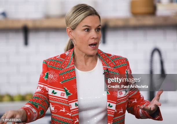 Chef Cat Cora visits Hallmark Channel's "Home & Family" at Universal Studios Hollywood on December 16, 2020 in Universal City, California.