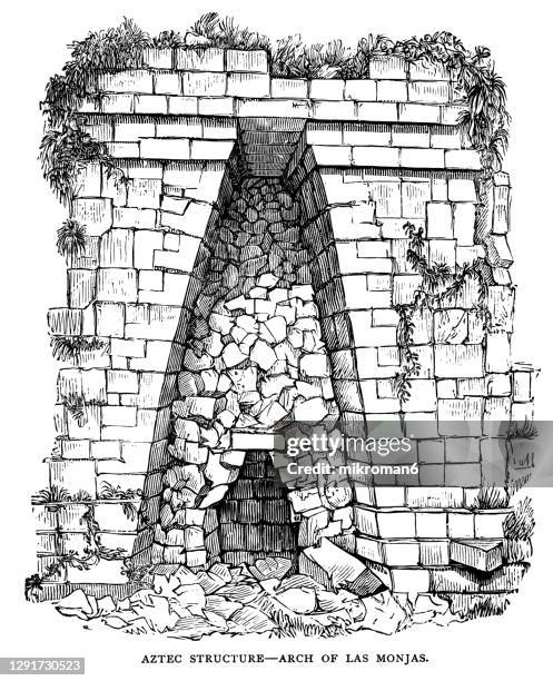Aztec Structures Drawing 42 Aztec Architecture And Art Stock Photos, High-Res Pictures, and ...