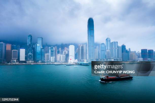 recessie hongkong - china ship stockfoto's en -beelden