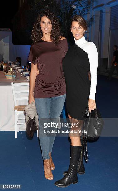 Samantha De Grenet and Ilaria De Grenet attend 'Mamma Mia' Rome Launch at Teatro Brancaccio on October 13, 2011 in Rome, Italy.