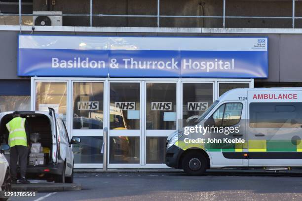 General view of the Basildon and Thurrock Hospital on December 17, 2020 in Basildon, England. As Coronavirus cases continue to rise across the...