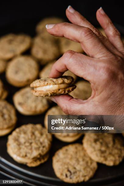 alfajores dulce de leche sandwich cookies,lima,peru - alfajores stock pictures, royalty-free photos & images