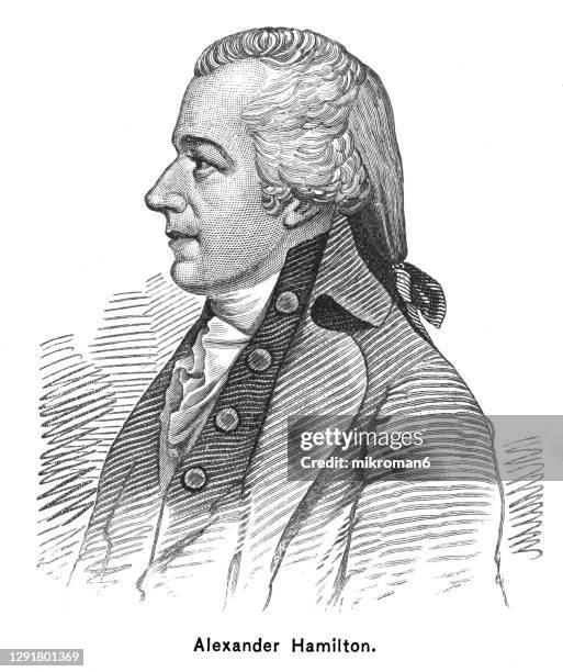 portrait of alexander hamilton, founding father of the united states - alexander hamilton stock pictures, royalty-free photos & images