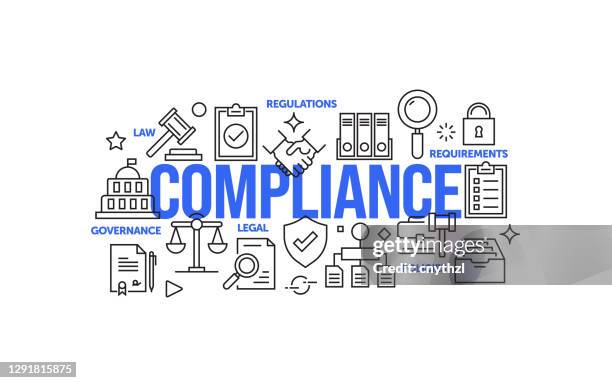compliance related web banner line style. modern design vector illustration for web banner, website header etc. - intuitive stock illustrations