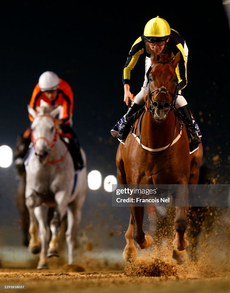 Meydan Races Andries De Vries riding Madkhal wins the Longines Spirit Collection ...