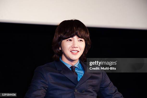 Jang Keun-Suk attends the "You're My Pet" showcase at Busan Lotte Cinema on October 8, 2011 in Busan, South Korea.