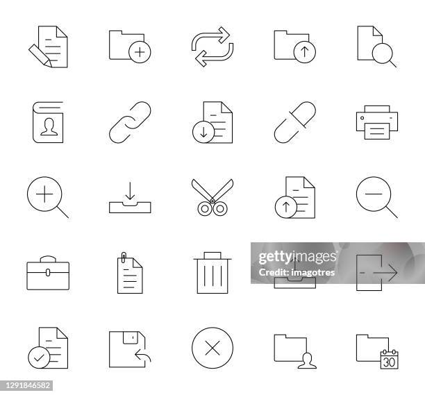 office and business icons - manila folder vector stock illustrations