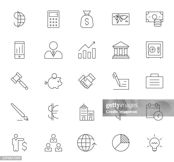 shipping and business icon set - spiking stock illustrations