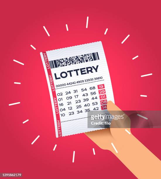 illustrations, cliparts, dessins animés et icônes de personne détenant un billet gagnant de loterie - lottery tickets