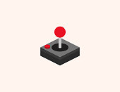 Joystick vector icon. Isolated Joystick, Gamepad, Game Controller flat, colored illustration symbol - Vector