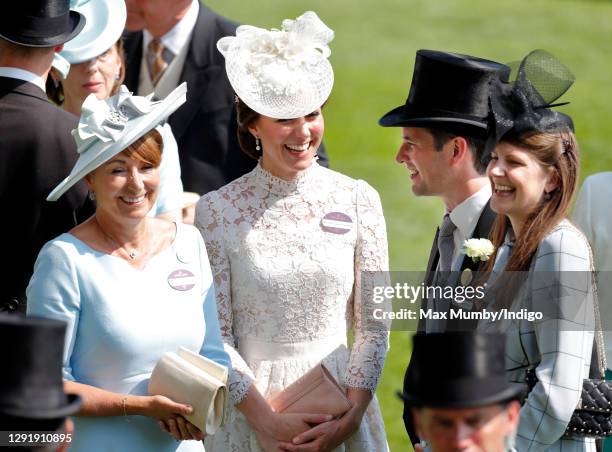 Carole Middleton, Catherine, Duchess of Cambridge, James Tollemache and Princess Florence von Preussen attend day 1 of Royal Ascot at Ascot...