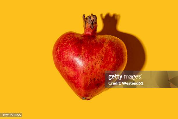 studio shot of heart shaped pomegranate - studio shot stock illustrations