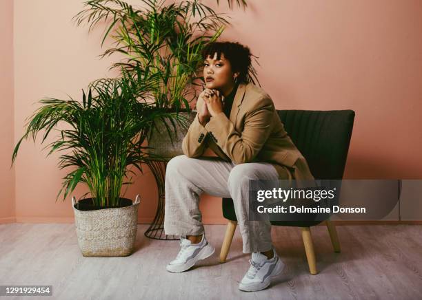 i found a style that feels comfortable and right - black blazer stock pictures, royalty-free photos & images