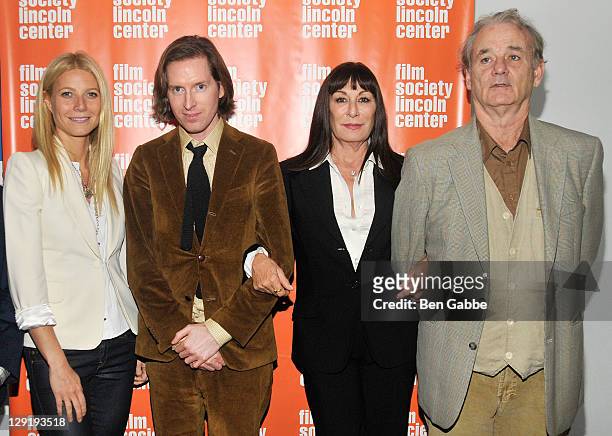 Gwyneth Paltrow, Wes Anderson, Anjelica Huston and Bill Murray attend the 10th Anniversary screening of the "Royal Tenenbaums" during the 49th Annual...
