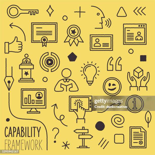 capability network content marketing design - alumni stock illustrations