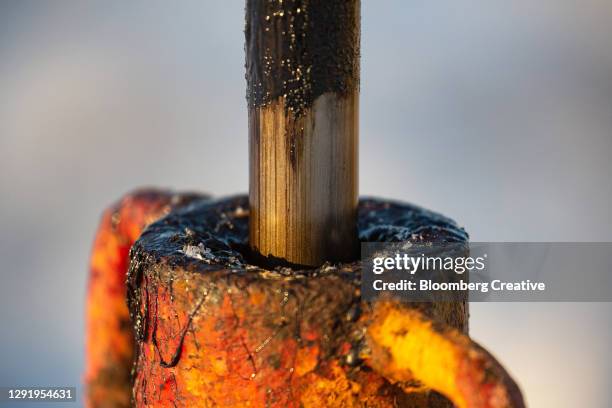 crude oil pipework - hydraulics stock pictures, royalty-free photos & images